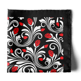 MIDNIGHT ROSE SILK POCKET SQUARE